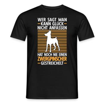 Zwergpinscher streicheln Pinscher Rehpinscher - Männer T-Shirt - Schwarz - Vorne - AI Model Male 178 light (178cm)