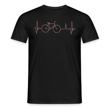Fahrrad Radfahrer Umwelt Herzschlag - Männer T-Shirt - Schwarz - Vorne - AI Model Male 178 light (178cm)