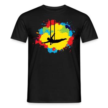 Flying Trapeze Artist Circus Gymnastics Watercolor - Men's T-Shirt - black - Front - AI Model Male 178 light (178cm)