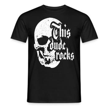 Rock Metal Punk Totenkopf Rocker Musik - Männer T-Shirt - Schwarz - Vorne - AI Model Male 178 light (178cm)