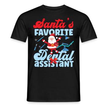 Dental Assistant Christmas Santa - Men's T-Shirt - black - Front - AI Model Male 178 light (178cm)