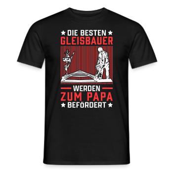 Gleisbauer Papa Gleisbau Weichenmechaniker - Männer T-Shirt - Schwarz - Vorne - AI Model Male 178 light (178cm)