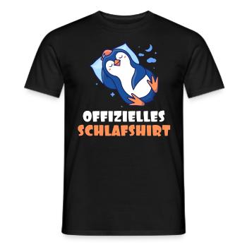 Pinguin Offizielles Schlafshirt Schlafanzug - Männer T-Shirt - Schwarz - Vorne - AI Model Male 178 light (178cm)