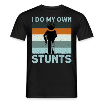 Je fais mes propres cascades - T-shirt homme - noir - Devant - AI Model Male 178 light (178cm)