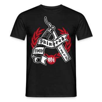 Oi Skinhead Chemise Punk Rock Skinhead Girl - T-shirt homme - noir - Devant - AI Model Male 178 light (178cm)