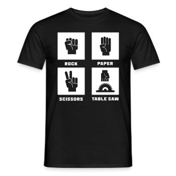 Rock Paper Scissors Table Saw Carpenters - Männer T-Shirt - Schwarz - Vorne - AI Model Male 178 light (178cm)