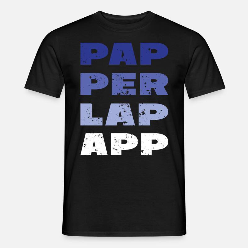 PAP PER LAP APP - Männer T-Shirt - Schwarz