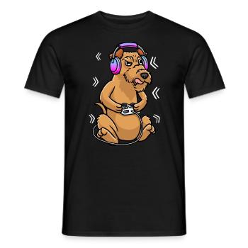 Irish Terrier Dog Gamer Gaming Video Game Irish - Men's T-Shirt - black - Front - AI Model Male 178 light (178cm)