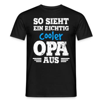 So sieht ein richtig cooler Opa aus - Geschenk Opa - Männer T-Shirt - Schwarz - Vorne - AI Model Male 178 light (178cm)