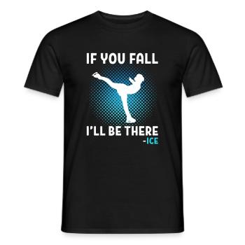 If You Fall I Will Be There Ice Skating Figure - Men's T-Shirt - black - Front - AI Model Male 178 light (178cm)