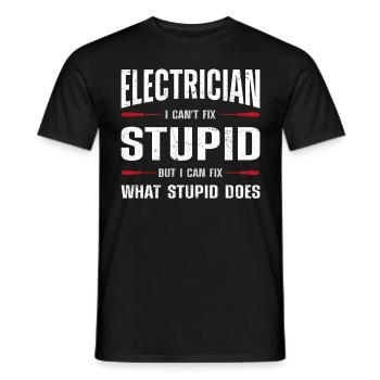 Electrician Electrician I Can'T - Männer T-Shirt - Schwarz - Vorne - AI Model Male 178 light (178cm)