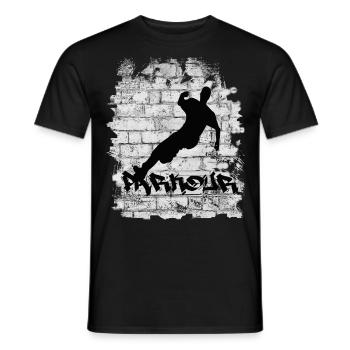 Parkour - T-shirt homme - noir - Devant - AI Model Male 178 light (178cm)