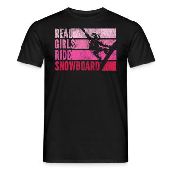 Snowboarding Snowboard Vintage - Männer T-Shirt - Schwarz - Vorne - AI Model Male 178 light (178cm)