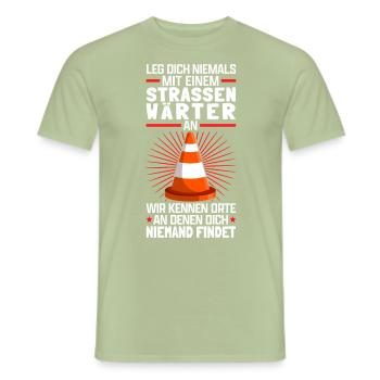 Straßenwärter kennen Orte Straßenwart - Männer T-Shirt - Sage - Vorne - AI Model Male 178 light (178cm)