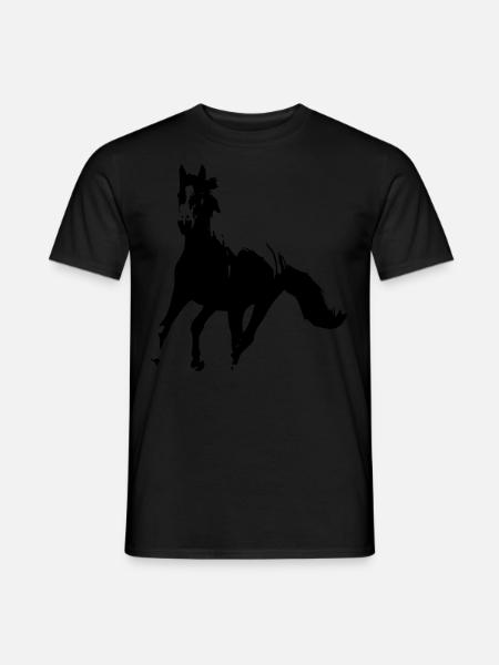 Galopujący czarny koń - Galopa - T-shirt męski - czarny