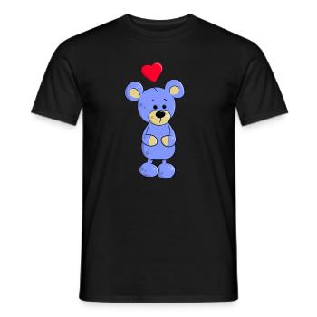 Cartoon Teddy Bear mit Herz Cartoon Bär - Männer T-Shirt - Schwarz - Vorne - AI Model Male 178 light (178cm)