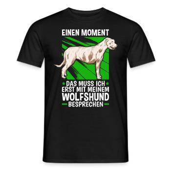 Mit meinem Wolfshund besprechen Irish Wolfhound - Männer T-Shirt - Schwarz - Vorne - AI Model Male 178 light (178cm)