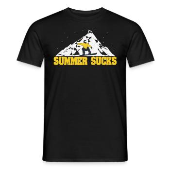 Summer Sucks Snowy Mountains Snowboard - Men's T-Shirt - black - Front - AI Model Male 178 light (178cm)