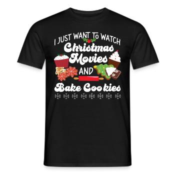 Bake Baking Christmas Movie Cookie - Men's T-Shirt - black - Front - AI Model Male 178 light (178cm)