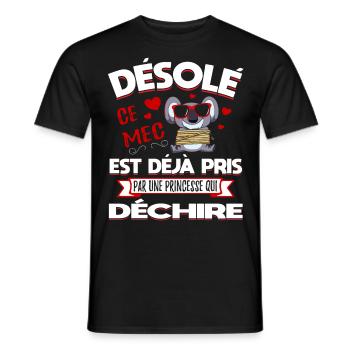 Désolé Saint-Valentin Homme Mari Humour - T-shirt homme - noir - Devant - AI Model Male 178 light (178cm)