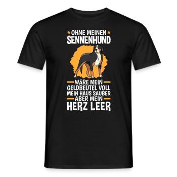 Sennenhund Herz leer Schweizer Sennenhund - Männer T-Shirt - Schwarz - Vorne - AI Model Male 178 light (178cm)