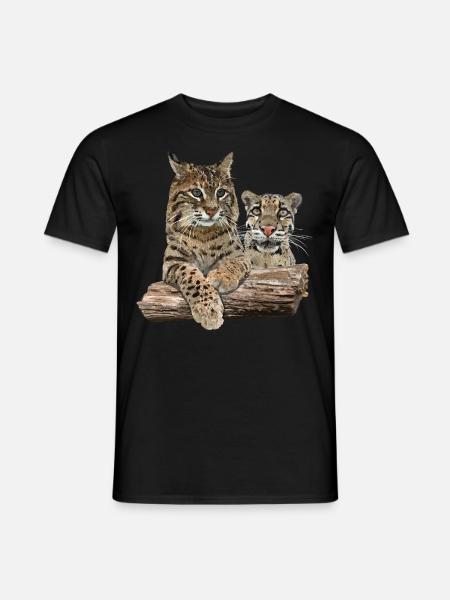 Lynx and Cloudy Leopard - Men's T-Shirt - black