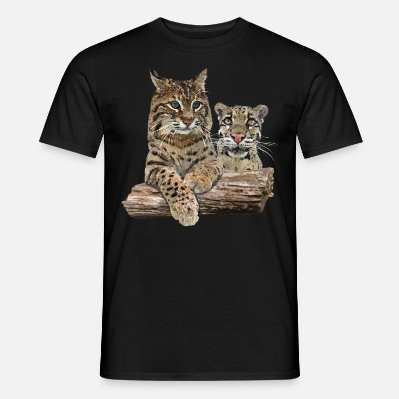 Luchs und Nebelparder - Männer T-Shirt - Schwarz