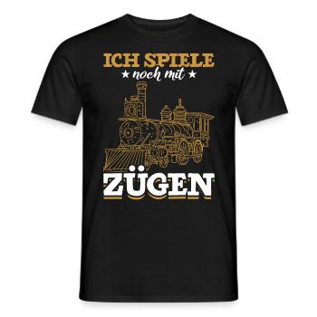 Züge Lok Zug - Männer T-Shirt - Schwarz - Vorne - AI Model Male 178 light (178cm)