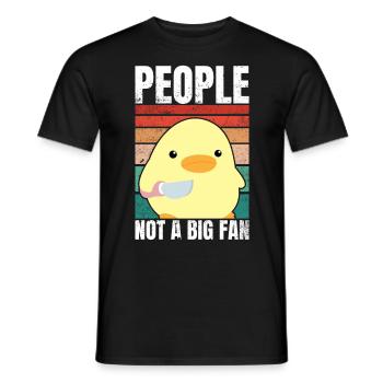 Duck With Knife - People Not A Big Fan - Men's T-Shirt - black - Front - AI Model Male 178 light (178cm)
