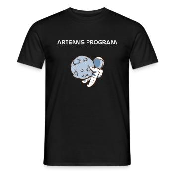 Programme Artemis Astronaute Lune - T-shirt homme - noir - Devant - AI Model Male 178 light (178cm)