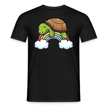 Rainbow Turtle Sleeping Shirt Pajamas - Men's T-Shirt - black - Front - AI Model Male 178 light (178cm)