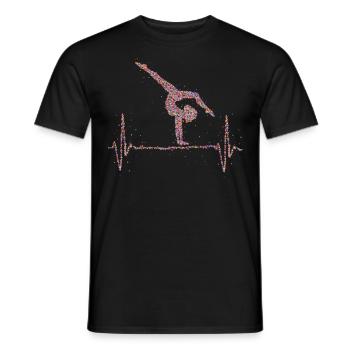 Gymnastics Heartbeat Gymnastics Gymnast - Men's T-Shirt - black - Front - AI Model Male 178 light (178cm)