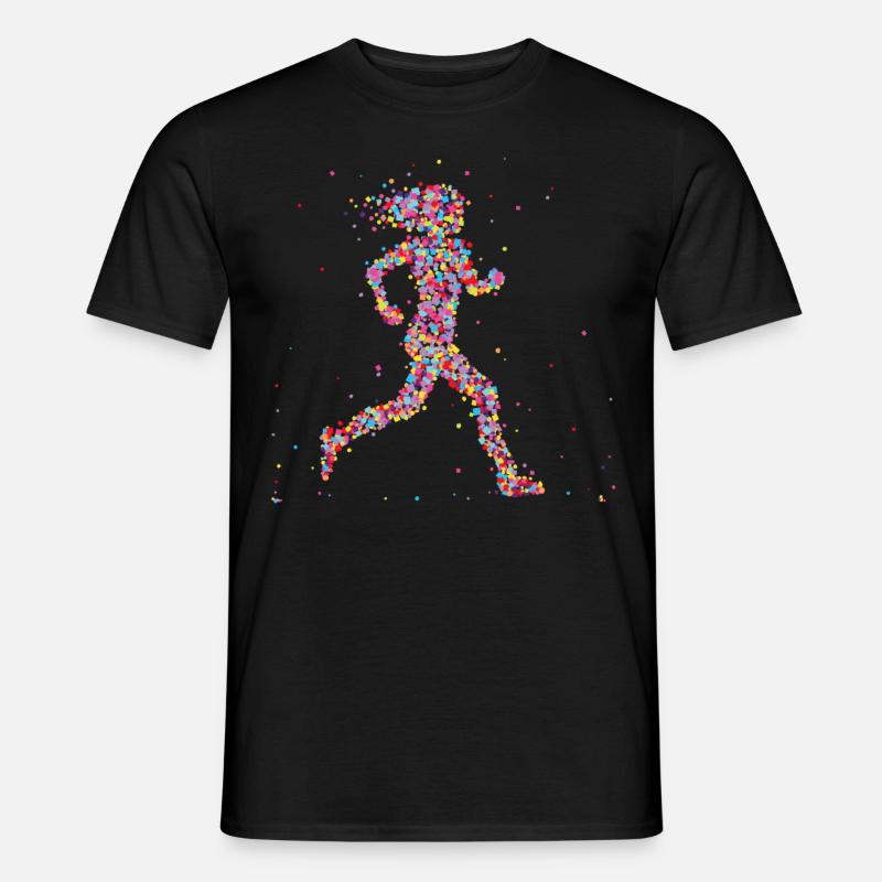 Joggen Läuferin Marathon - Männer T-Shirt - Schwarz