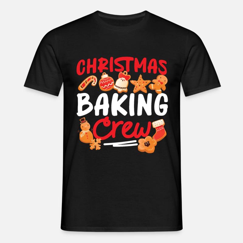 Bake Baking Gingerbread Man - Männer T-Shirt - Schwarz
