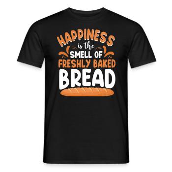 Bake Baking Bread Happiness Is The - Men's T-Shirt - black - Front - AI Model Male 178 light (178cm)