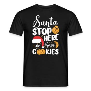 Bake Baking Christmas Cookie Santa - Men's T-Shirt - black - Front - AI Model Male 178 light (178cm)