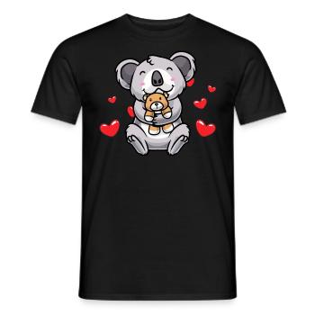 Cuddly Toy Koala Kawaii Heart Koala Bear - Men's T-Shirt - black - Front - AI Model Male 178 light (178cm)