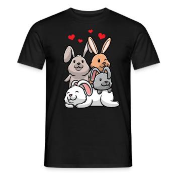 Lapin Amour Lapin Amoureux Carnickel Propriétaire - T-shirt homme - noir - Devant - AI Model Male 178 light (178cm)