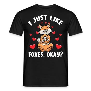 Kawaii Fox Câlin Jouet Coeur Renard - T-shirt homme - noir - Devant - AI Model Male 178 light (178cm)