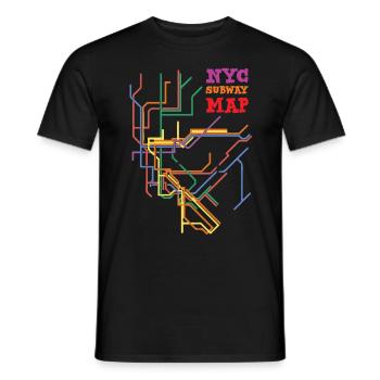 Carte du métro de New York Carte de la ville de New York Usa Cadeau - T-shirt homme - noir - Devant - AI Model Male 178 light (178cm)