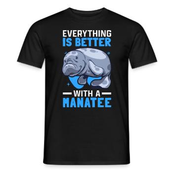 Alles ist besser mit Seekühen Manati Seekuh - Männer T-Shirt - Schwarz - Vorne - AI Model Male 178 light (178cm)