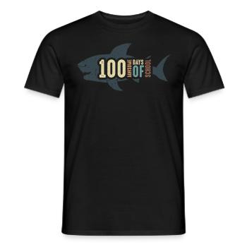 Jawsome Shark 100 Days Of School - Men's T-Shirt - black - Front - AI Model Male 178 light (178cm)