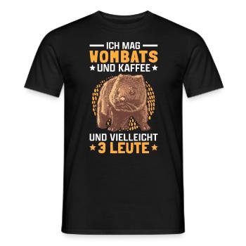 Wombats und Kaffee Australien Beuteltier Wombat - Männer T-Shirt - Schwarz - Vorne - AI Model Male 178 light (178cm)