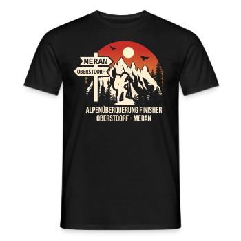 Alpenüberquerung Oberstdorf Meran E5 - Männer T-Shirt - Schwarz - Vorne - AI Model Male 178 light (178cm)