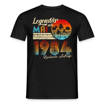 Geburtstag Mann Legendär Seit Mai 1984 - Männer T-Shirt - Schwarz - Vorne - AI Model Male 178 light (178cm)