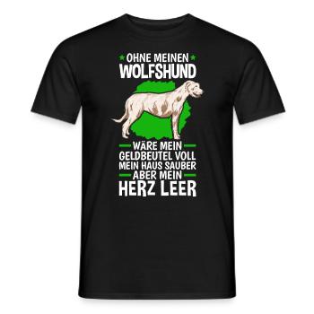 Ohne meinen Irischer Wolfshund Irish Wolfhound - Männer T-Shirt - Schwarz - Vorne - AI Model Male 178 light (178cm)