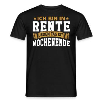 Ich bin in Rente lustiger Spruch Rente Rentner Ren - Männer T-Shirt - Schwarz - Vorne - AI Model Male 178 light (178cm)