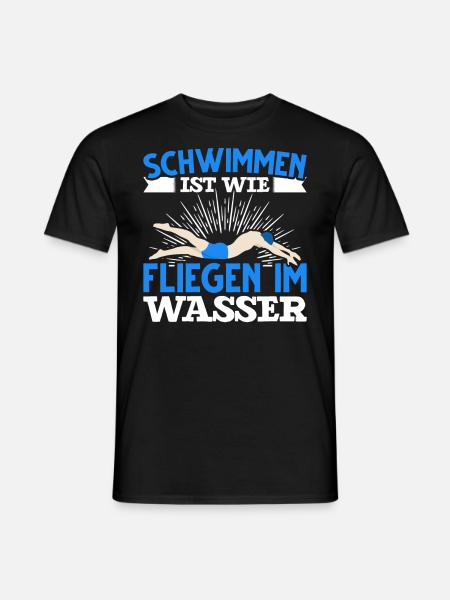 Schwimmen lustiger Spruch Schwimmer Wassersport - Männer T-Shirt - Schwarz