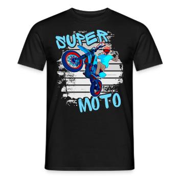 Supermoto / Supermotard / Supermoto Wheelie Bikers - Men's T-Shirt - black - Front - AI Model Male 178 light (178cm)