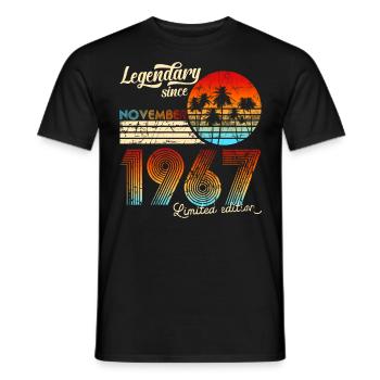 Birthday Legendary Since November 1966 Gift - Männer T-Shirt - Schwarz - Vorne - AI Model Male 178 light (178cm)